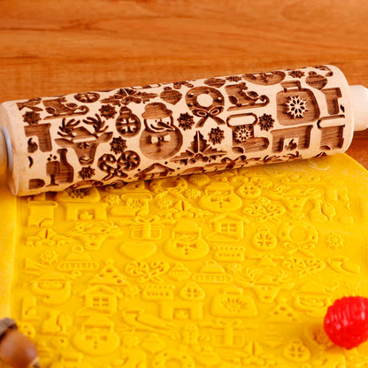 CrisRoll – Christmas Embossed Rolling Pin