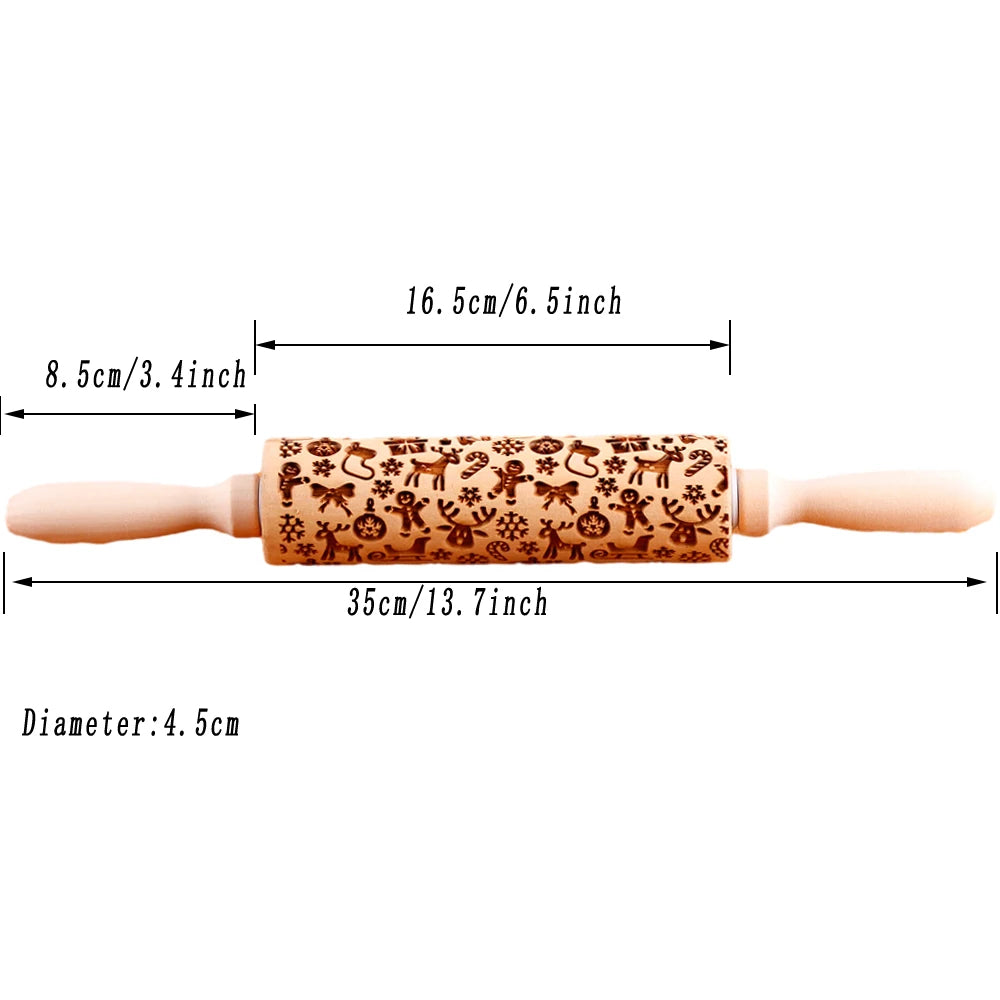 CrisRoll – Christmas Embossed Rolling Pin