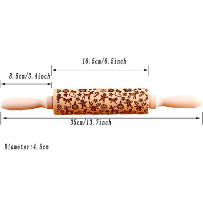 CrisRoll – Christmas Embossed Rolling Pin