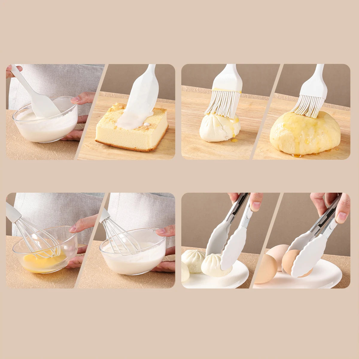 CulinaFlex – 4-Piece Silicone Cooking Tool Set