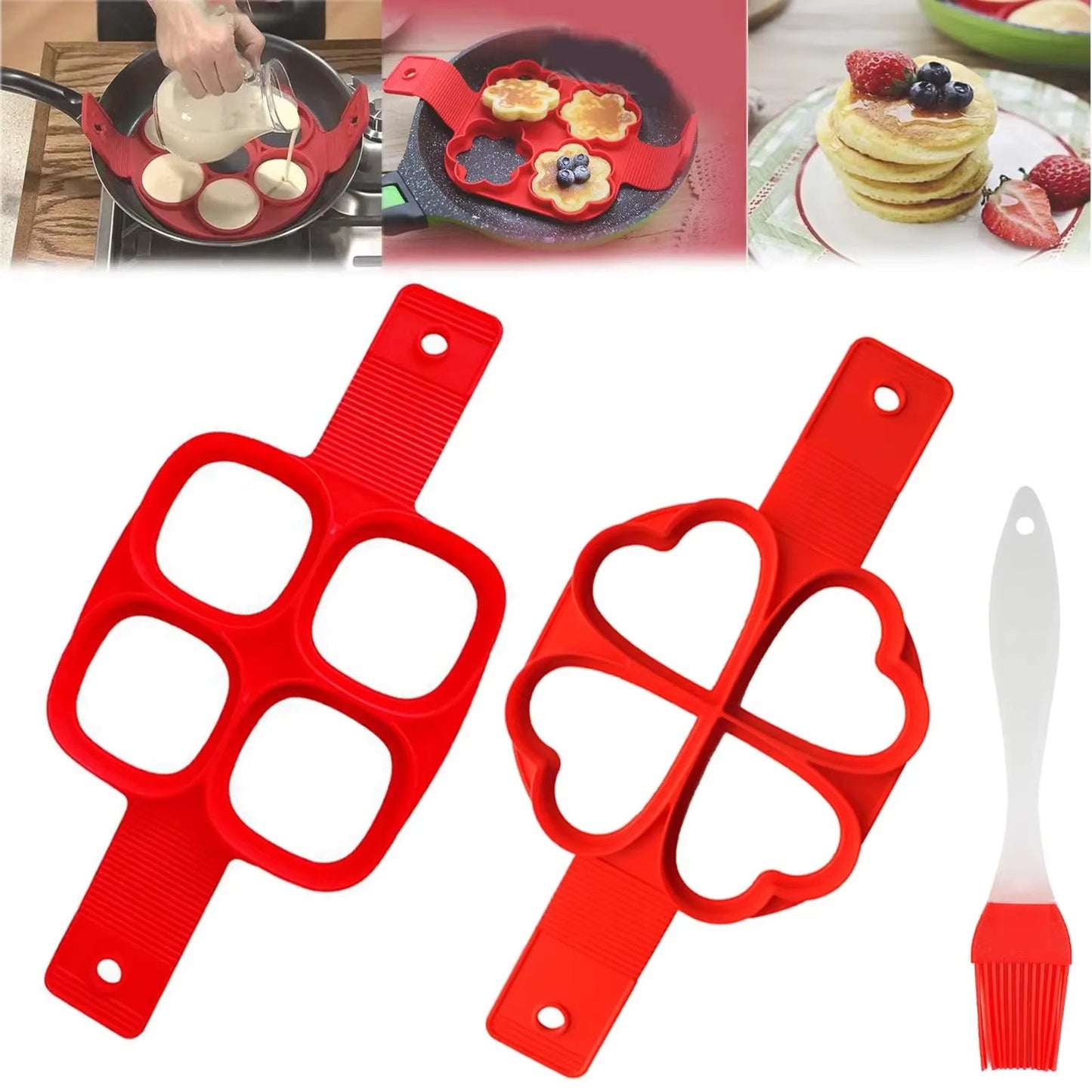 PanCrafter – Silicone Egg & Pancake Ring Set