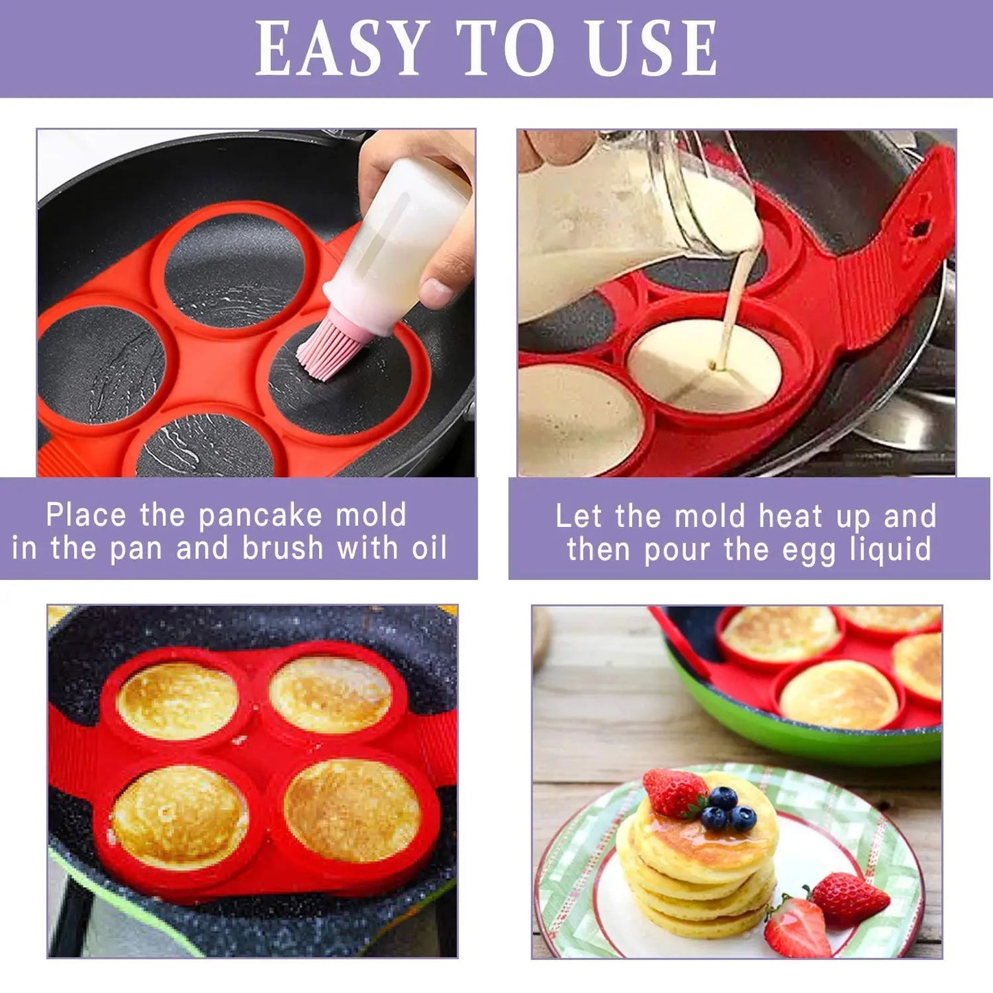PanCrafter – Silicone Egg & Pancake Ring Set