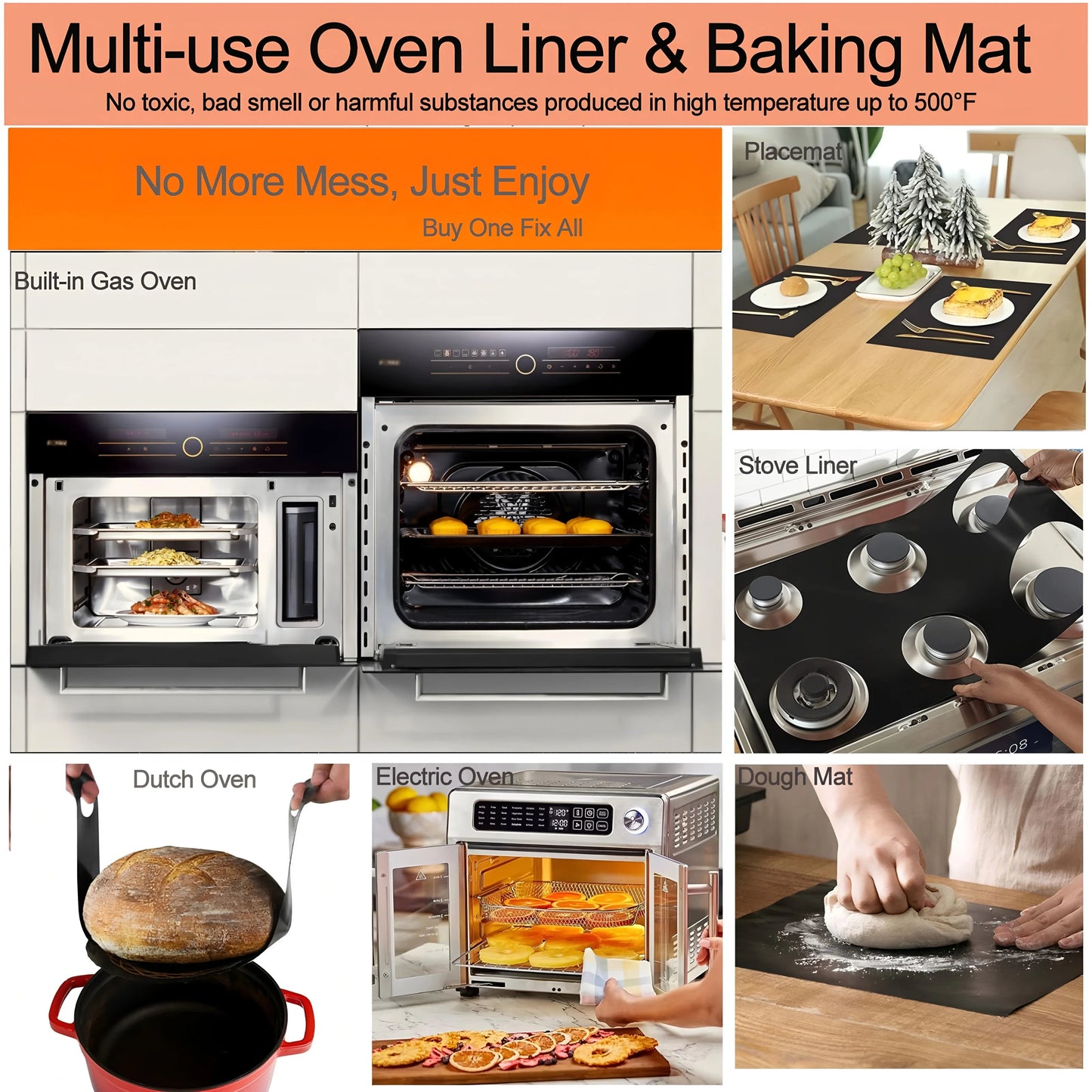 CookGuard – Reusable Heat-Resistant Oven Liners Set