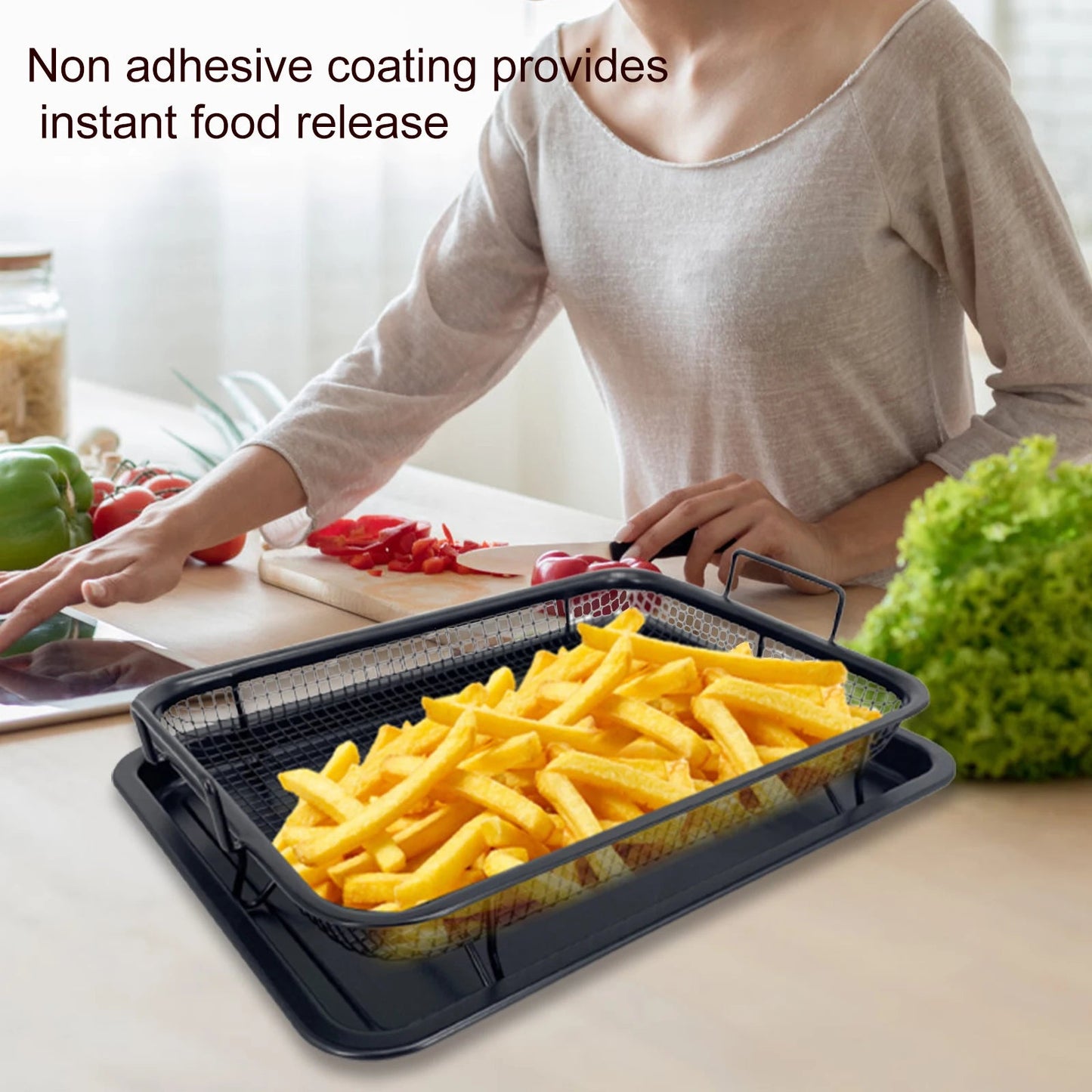 Crispaire – Non-Stick Mesh Frying & Baking Tray