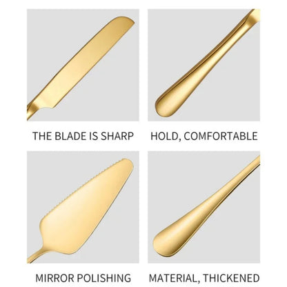 GleamEdge – 4-Piece Gold Stainless Steel Cake & Baking Knife Set