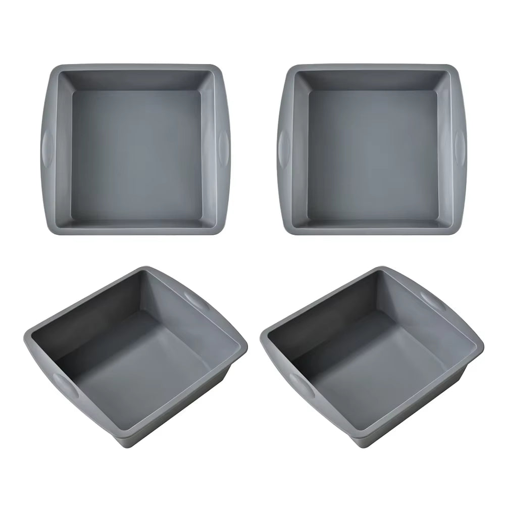 QuadraBake – 4PCS Silicone Square Cake Plate Set
