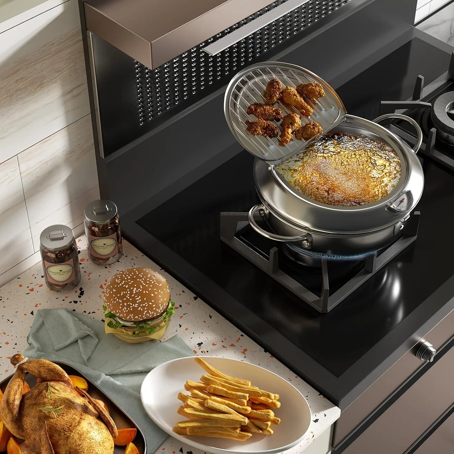 HeatMaster – Induction Tempura Pan with Thermometer