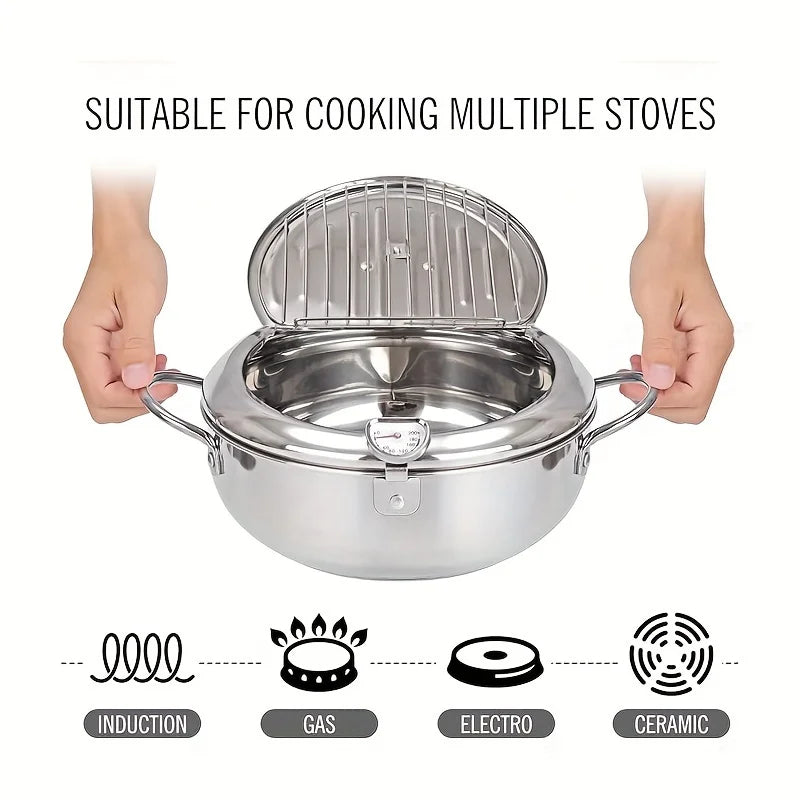 HeatMaster – Induction Tempura Pan with Thermometer