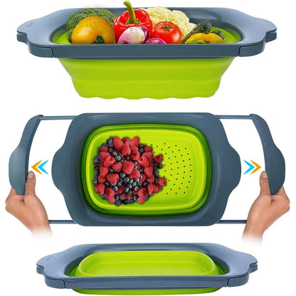 ExtendiStrain – Collapsible Colander with Extendable Handles