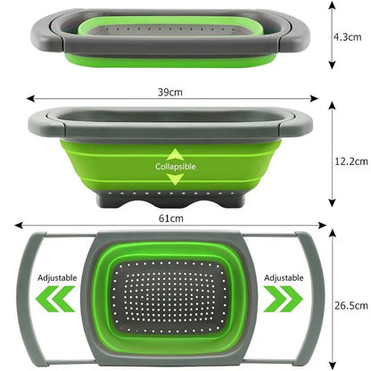 ExtendiStrain – Collapsible Colander with Extendable Handles