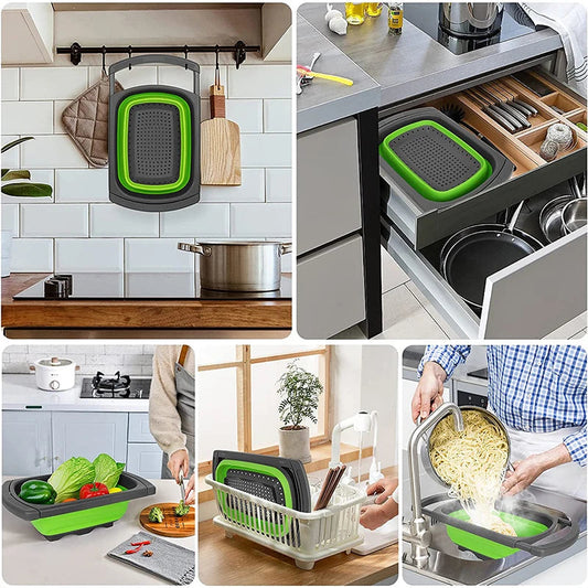 ExtendiStrain – Collapsible Colander with Extendable Handles