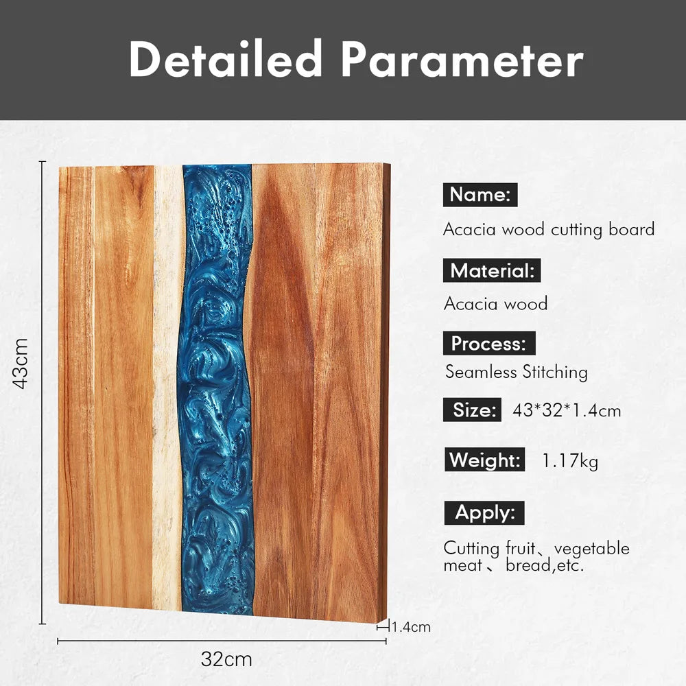 BoardCraft – Acacia Wood & Resin Double-Sided Cutting Board