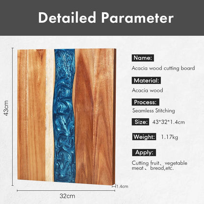 BoardCraft – Acacia Wood & Resin Double-Sided Cutting Board