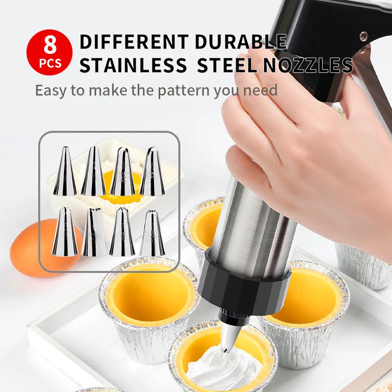 CookiePress – Stainless Steel Cookie & Cream Gun