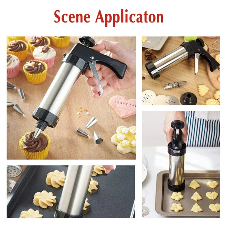 CookiePress – Stainless Steel Cookie & Cream Gun